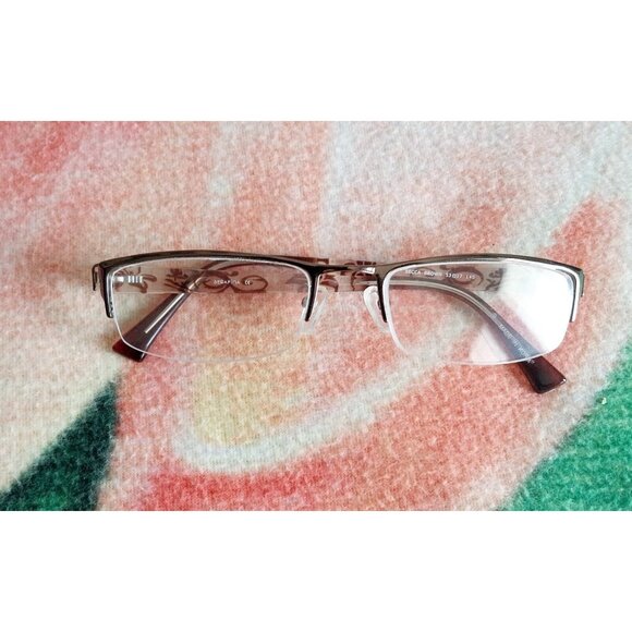 Serafina Accessories - Serafina Becca Brown Eyeglass Frames Half Rimless 53-17-140